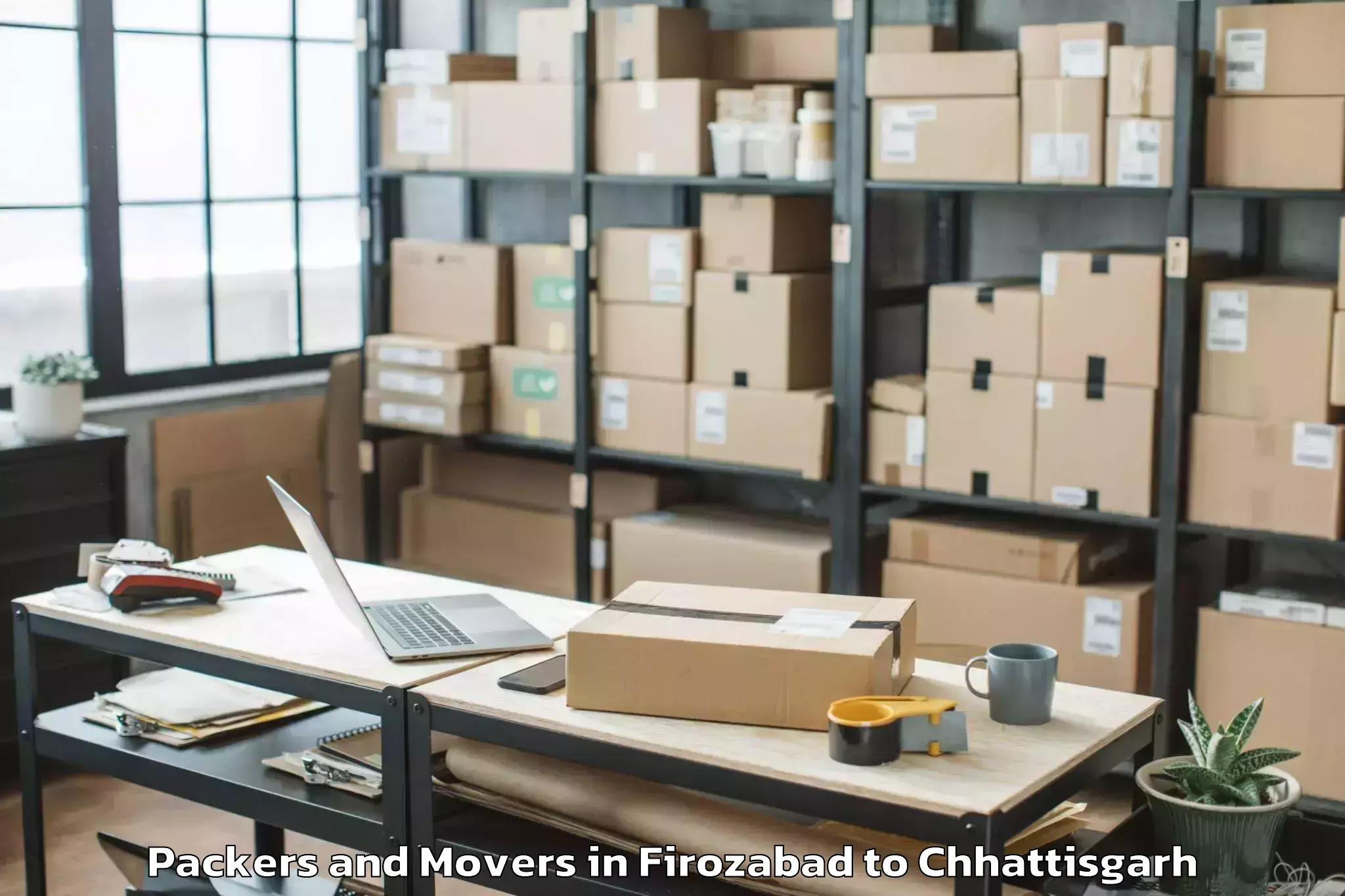 Trusted Firozabad to Saraipali Packers And Movers